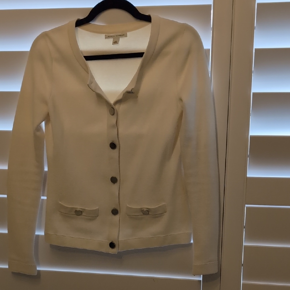 Banana Republic Cream Cardigan, silver buttons size XS